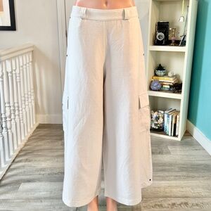 Tricot Chic Linen Wide-Leg Cargo Pants (size 12)